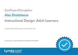 Instructional Design Adult Learners certificate