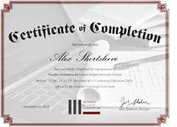 Distance Learning certificate