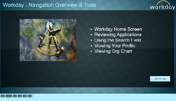 Workday Navigation Training Home Page